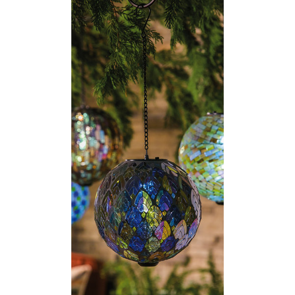 Evergreen Enterprises, Inc Feathered Mosaic Hanging Solar Gazing Ball